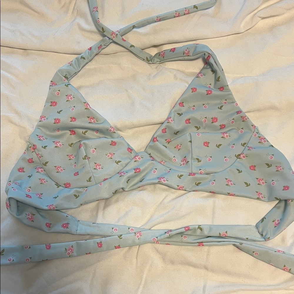 Floral Halter Bikini Top